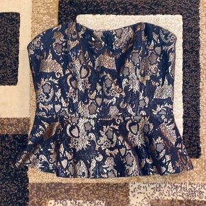 Strapless Peplum Top